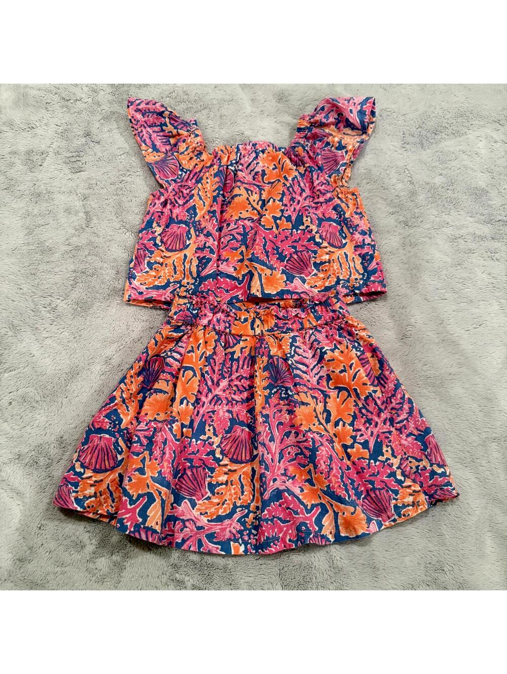 Girls Two-Piece Skirt Set with Headband